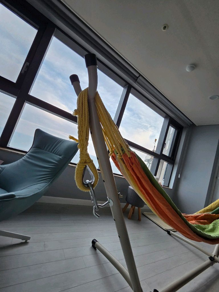 Boho 대형 해먹스탠드(베이지색) 이미지