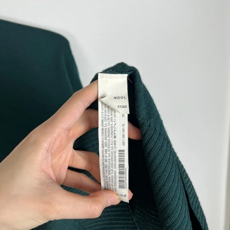 자라맨/울 브이넥 니트 그린 남L XL/라덴 이미지