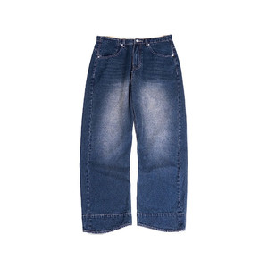 (1회착 택포가격) 머드솔트 워싱 커브드 와이드 데님 팬츠 딥블루 3