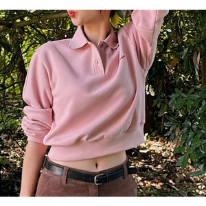 앤유 보르센 볼륨슬리브 피케셔츠 Pink