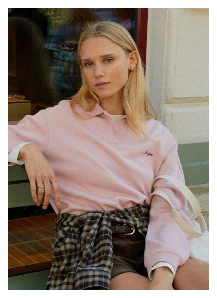 앤유 보르센 볼륨슬리브 피케셔츠 Pink--4