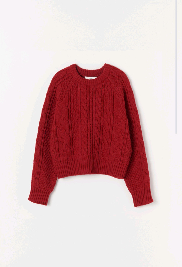언에디트 B 소피아 울 케이블 니트_보헤미안 레드 이미지
