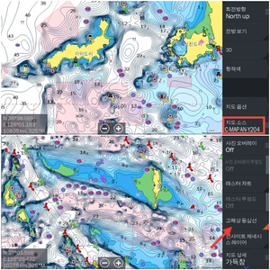 보트 어탐기(로렌스/심라드) 씨맵(C-map) 해도 이미지