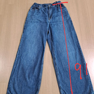 유니클로 와이드핏 일자 청바지 160 공용 여름 이미지