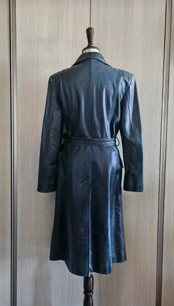 (패티나 아카이브템)빈티지 소가죽 트렌치 패티나 코트 레더 롱코트 이미지