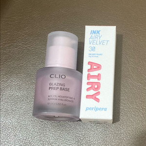 <새제품>페리페라 잉크 에어리 벨벳30호 정신체리 + 클리오 글레이징 프렙 베이스 이미지