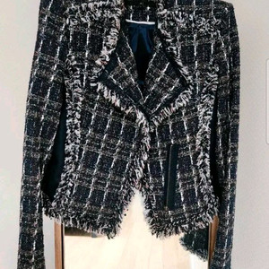 오브제 이태리제작 트위드 자켓 0사이즈 프린지 디테일 고급라인