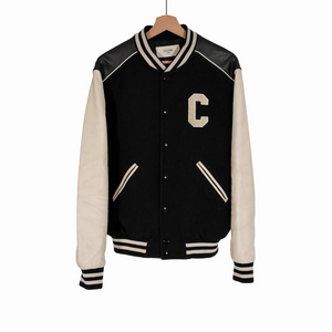 [50] 셀린느 남성 C로고 울 레더 클래식 텍스쳐드 테디 바시티 자켓 이미지