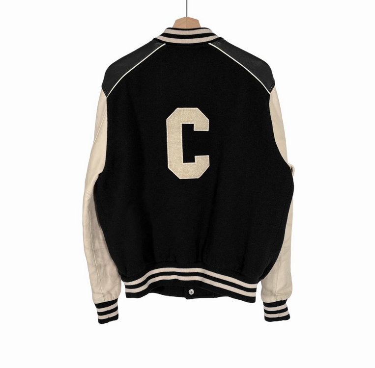 [50] 셀린느 남성 C로고 울 레더 클래식 텍스쳐드 테디 바시티 자켓 이미지