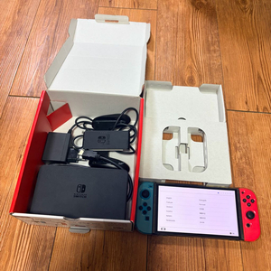 닌텐도 스위치 OLED 블루/레드 게임기 풀박스 이미지