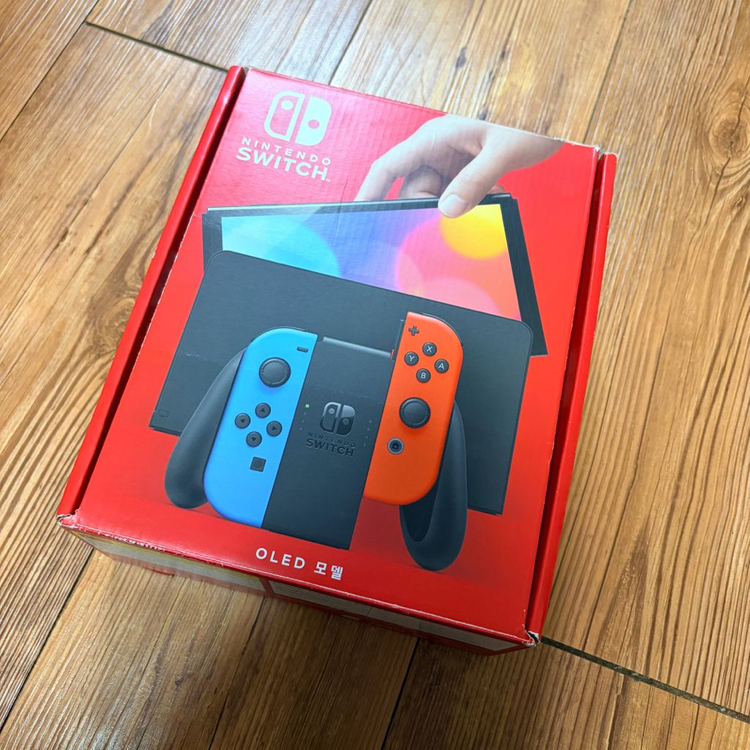 닌텐도 스위치 OLED 블루/레드 게임기 풀박스 이미지