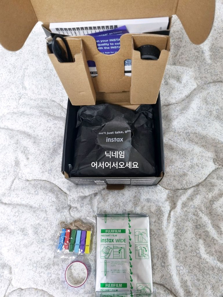 새상품 인스탁스 와이드 에보 +필름10장+나무데코 후지필름 즉석카메라 필름카메라 와이드에보--7