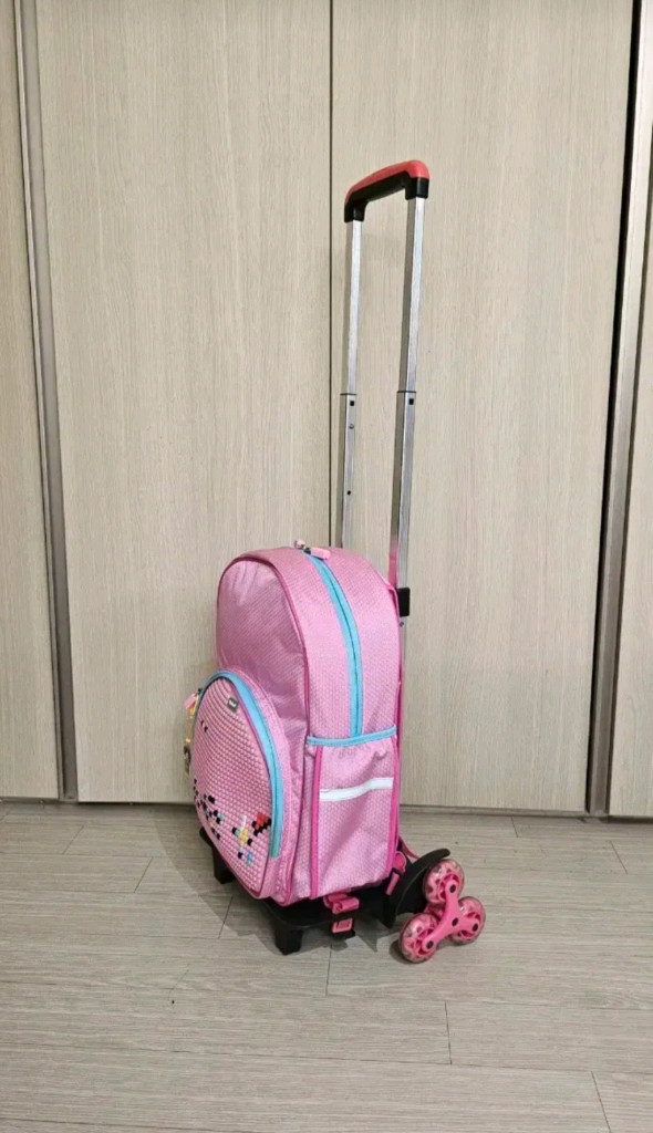 Upixel 유픽셀 슈퍼 클래스 롤링 백팩 픽셀 블럭 캐리어 겸용 가방--5