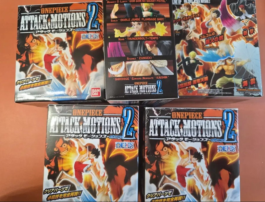 원피스 고전 피규어 어택모션 2탄 내부미개봉 5종 세트--0