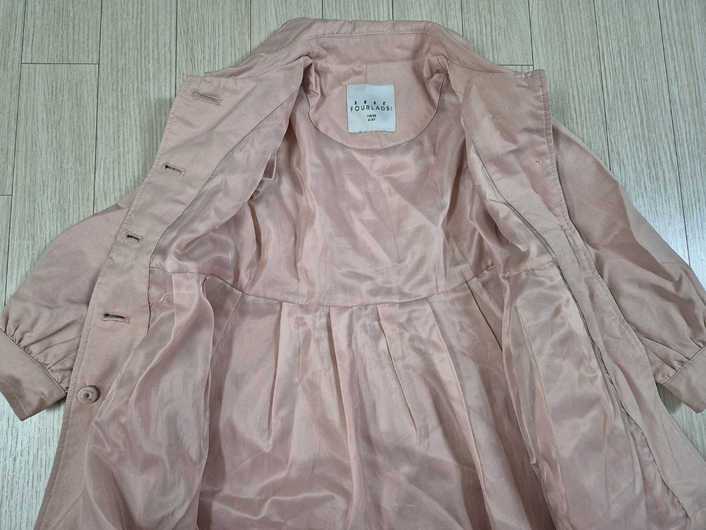 엘르 여아 핑크 봄 가을 트렌치 코트 110 이미지