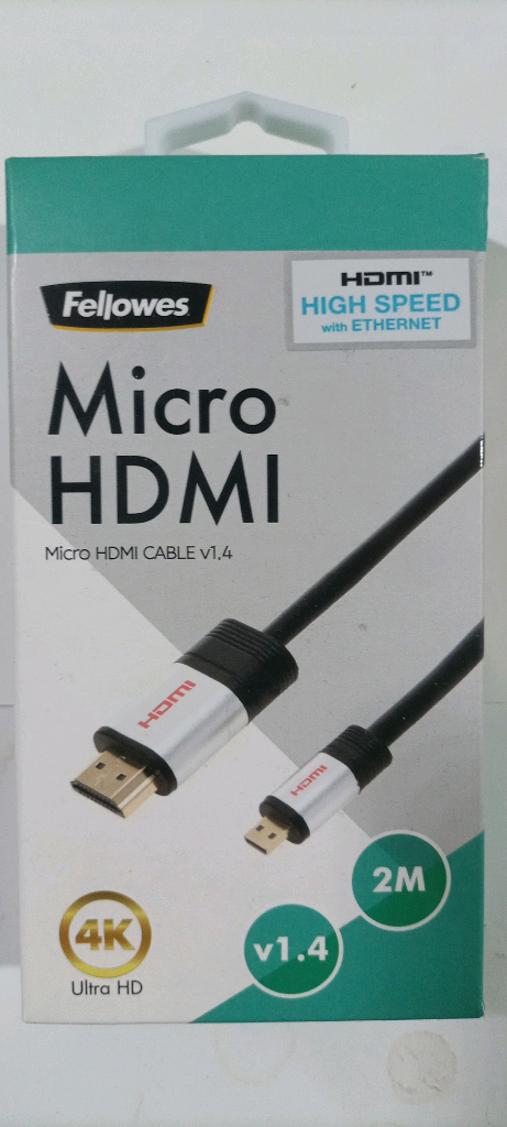 미개봉 새상품 Fellowes Micro HDMI 케이블 2M--2