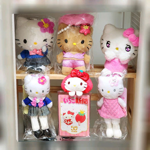 일본정품)산리오 키티 마스코트 인형 새상품_코갸루 롱다리 교복 태닝 히비스커스 50주년 이치고 포카홀더_누이 키링