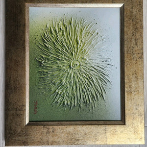 차별감.입체감 돋보이는 거친 유화작품 그림.액자포함