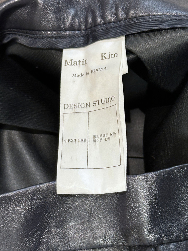 마뗑킴 faux leather pants 가죽 팬--4