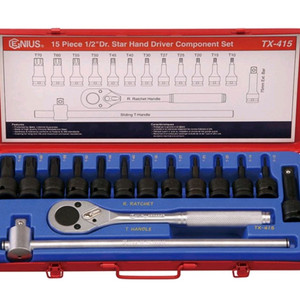 지니어스 임팩트 별비트소켓세트 TX-415 소켓대 라쳇핸들 육각별비트