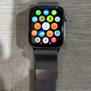 애플워치5 스테인리스(셀룰러/밀레니루프) 44mm + 메탈 스트랩 팝니다