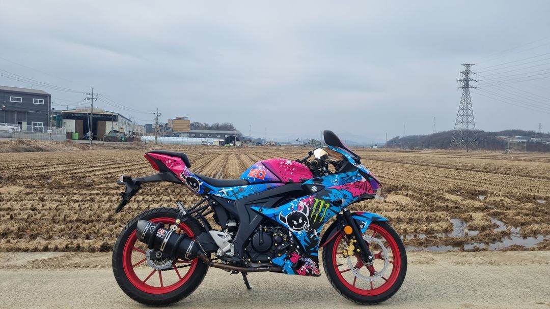 스즈키 GSX R 125 23년식/딱2만키로수/머플러튜닝/검빨/급매 이미지