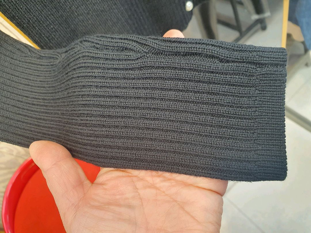 산드로(Sandro) 정품 진주 버튼 하이넥 골지 가디건 (상태 좋음) 이미지