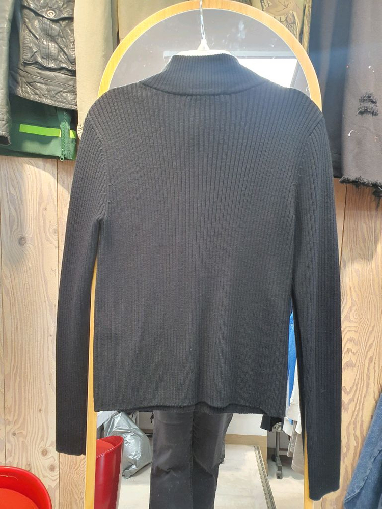 산드로(Sandro) 정품 진주 버튼 하이넥 골지 가디건 (상태 좋음) 이미지