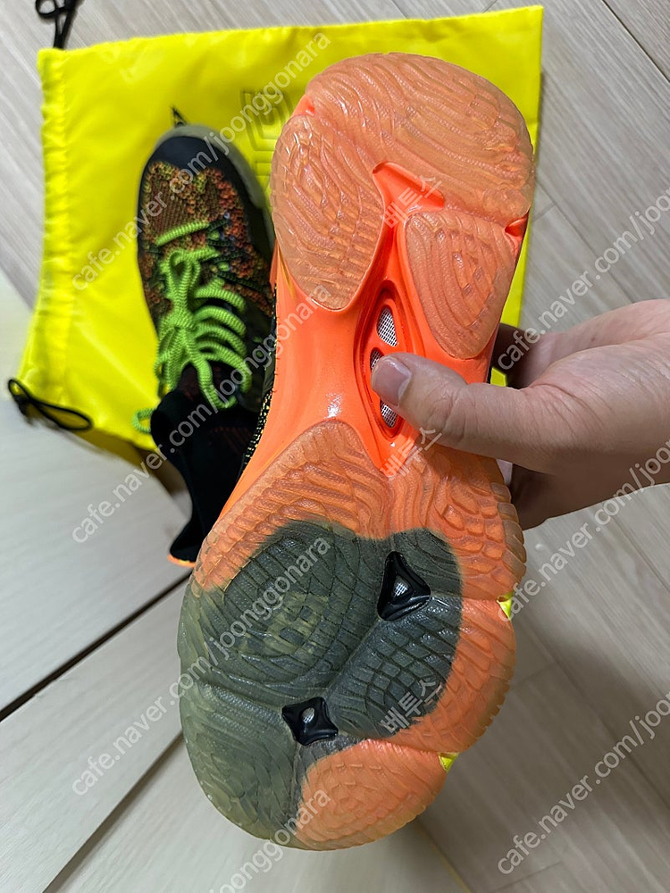 리닝 레인저 배드민턴화 블랙오렌지 275mm 새제품--3