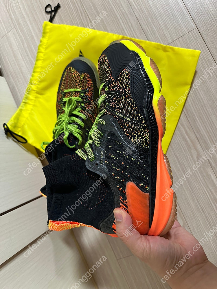 리닝 레인저 배드민턴화 블랙오렌지 275mm 새제품--5