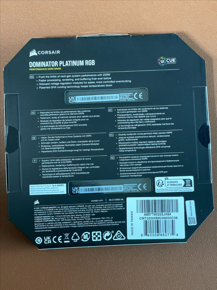 미개봉 새제품 커세어 DDR5 도미네이터 RGB 6000 CL36 16GBx2 32GB 데스크탑 메모리 램--1