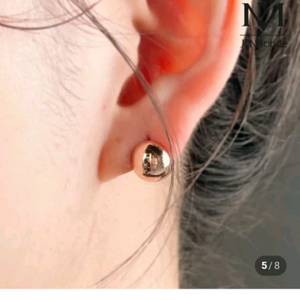 14k 원터치 8미리 볼귀걸이(로즈골드)