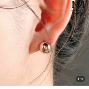 14k 원터치 8미리 볼귀걸이(로즈골드)