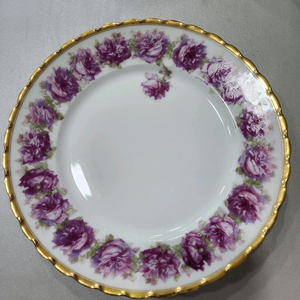 귀한 엔틱 하빌랜드 드랍로즈 디너접시 이미지