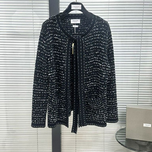 톰브라운 트위드 디테일 오픈 가디건