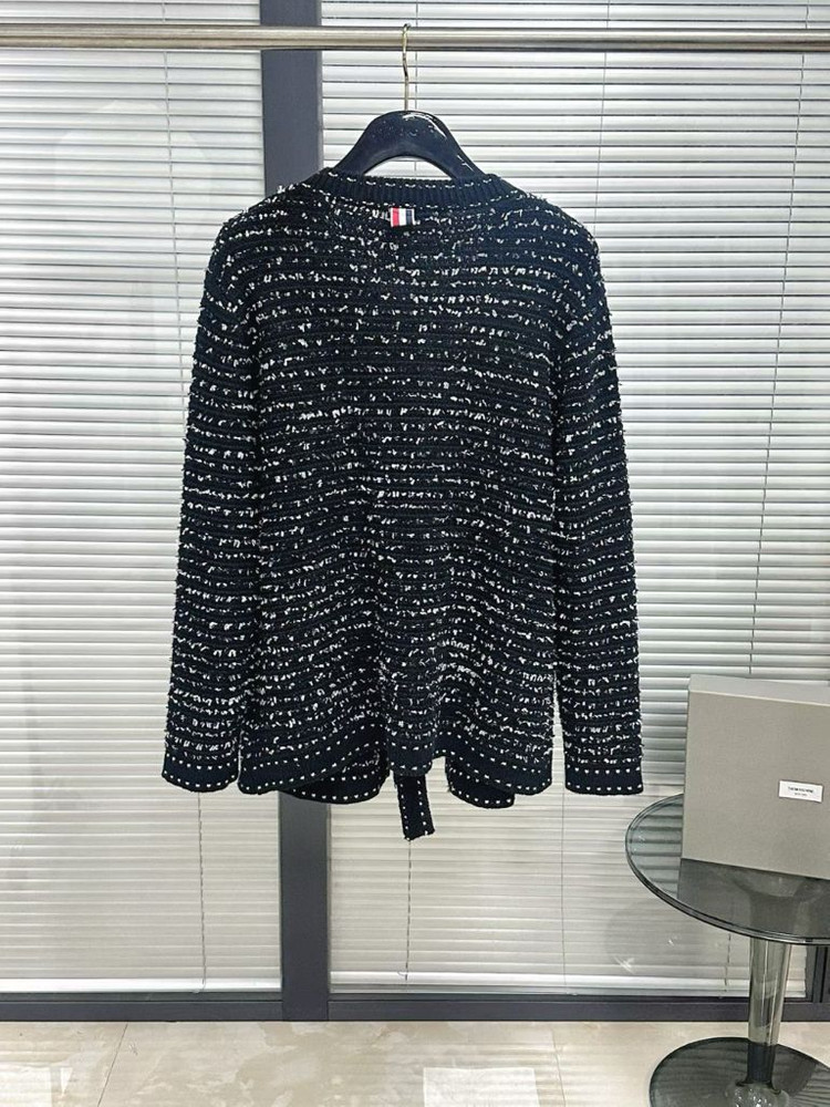 톰브라운 트위드 디테일 오픈 가디건--1