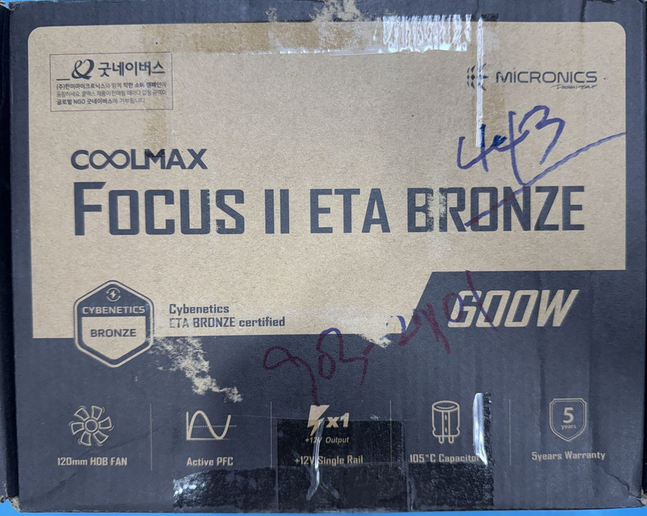 [파워] 마이크로닉스 COOLMAX FOCUS II 600W ETA BRONZE 이미지