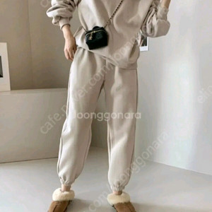 데일리룩 에센셜 맨투맨 셋트 베이지 S 이미지