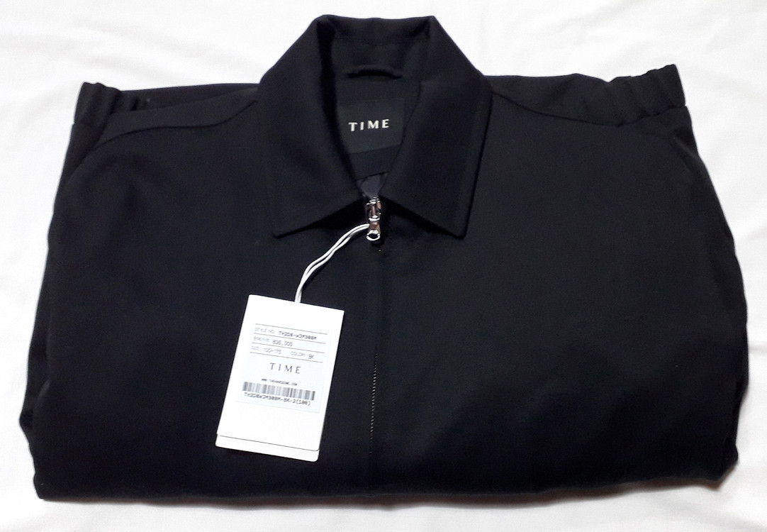 타임옴므 블랙 울 투웨이 집업 점퍼 100 사이즈 (새상품, 마지막 할인) 이미지