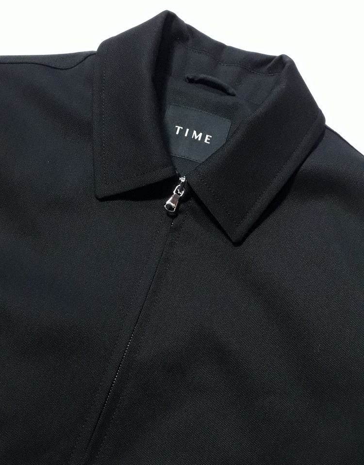 타임옴므 블랙 울 투웨이 집업 점퍼 100 사이즈 (새상품, 마지막 할인) 이미지