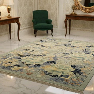 티베트 핸드메이드 대형 실크 카페트 - TI170 - 이미지