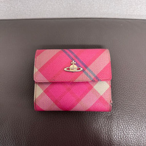 비비안웨스트우드 타탄체크 반지갑