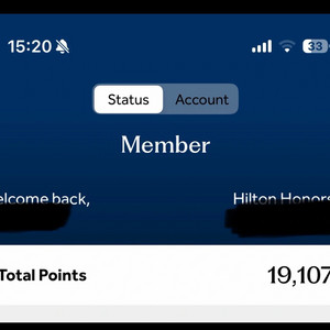 힐튼 Honors 멤버십 포인트 19,000 점 팝니다