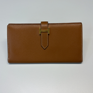 에르메스 베안 장지갑 골드 금장 D각인