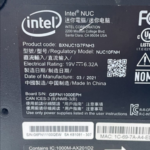 인텔 누크 미니 pc NUC NUC10i7FNH (RAM 16GB 512GB SSD)