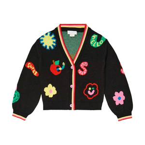 스텔라맥카트니키즈-컬러프린트 브이넥 배색 니트가디건(12Y) 이미지