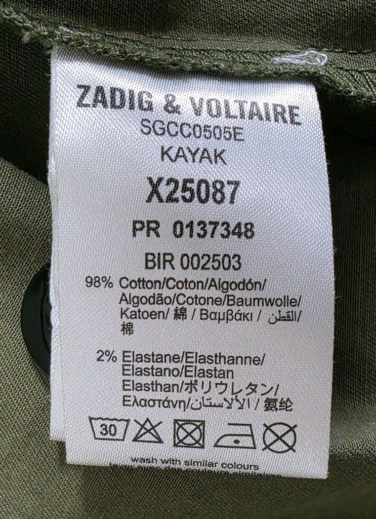 쟈딕앤볼테르 주니어 야상 12Y 여성XS 카모 밀리터리 카키자켓 MM66--4