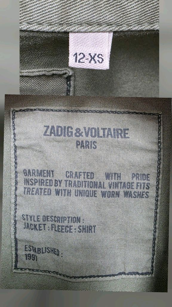 쟈딕앤볼테르 주니어 야상 12Y 여성XS 카모 밀리터리 카키자켓 MM66--5