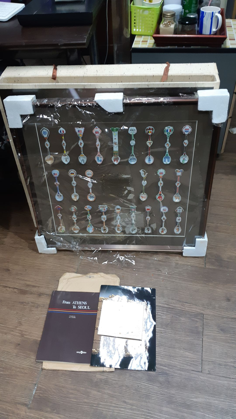 미사용 88올림픽 기념품 도자기 스픈 세트 이미지