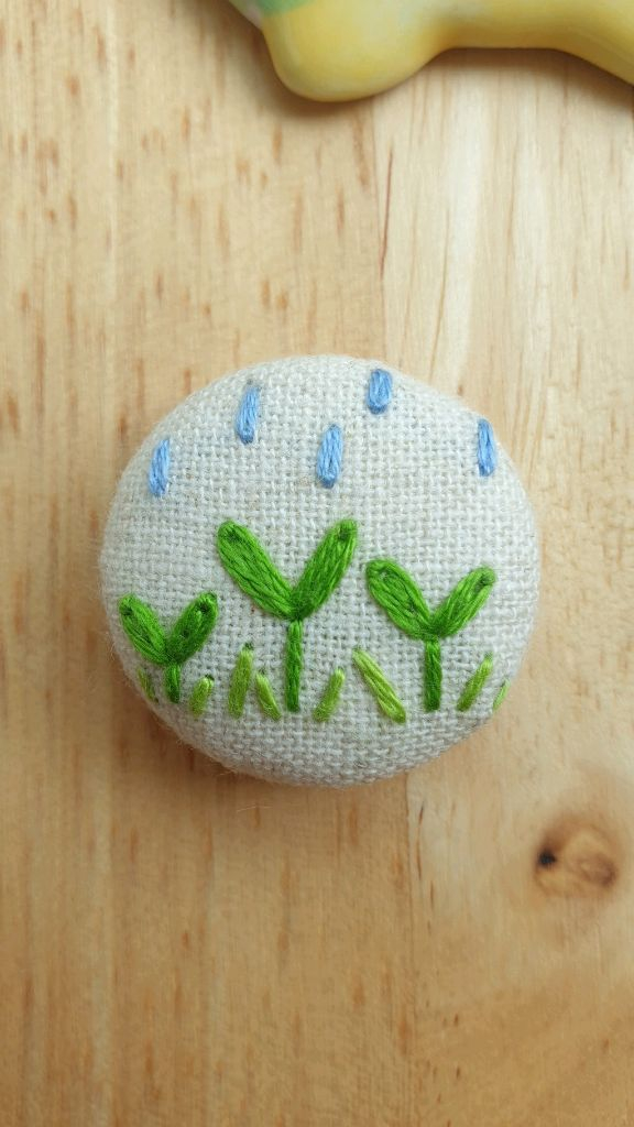 프랑스자수 미니 브로치/배지(그림일기)--2